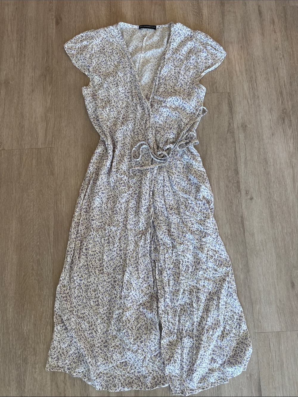 Brandy Melville Floral Wrap Tie Maxi Dress Small